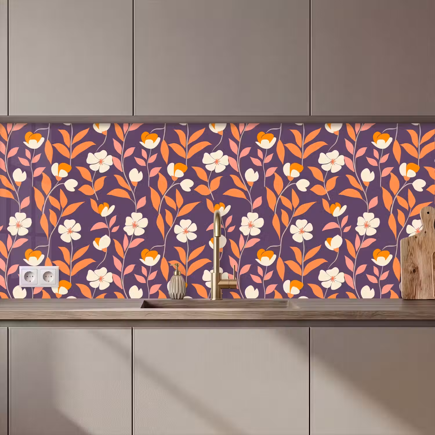 Boho - Vintage - Paars keuken achterwand 2 middel 871 zz_3dshopping