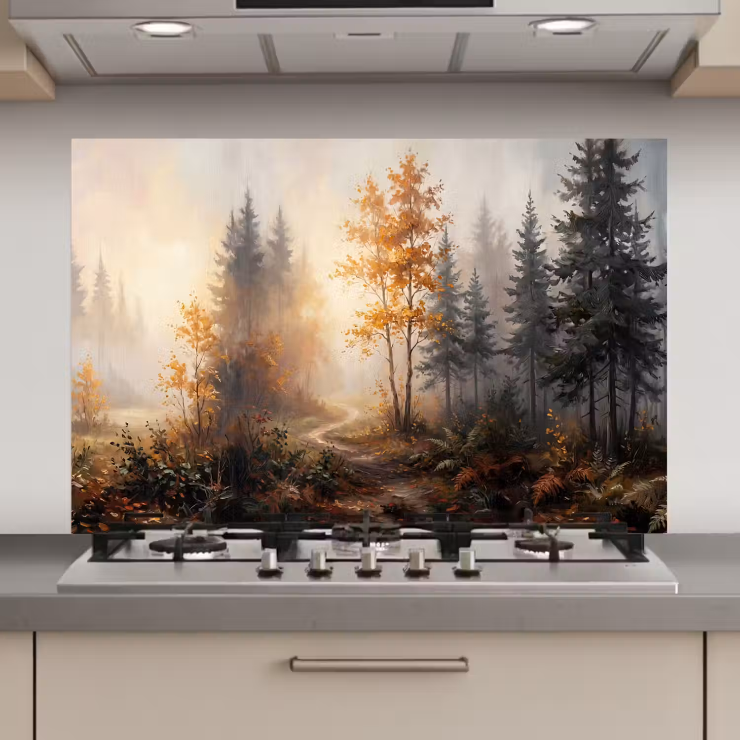 Bospad - Herfstbladeren - Natuur - Schilderachtig - Oranje keuken achterwand 2 middel zz_3dshopping