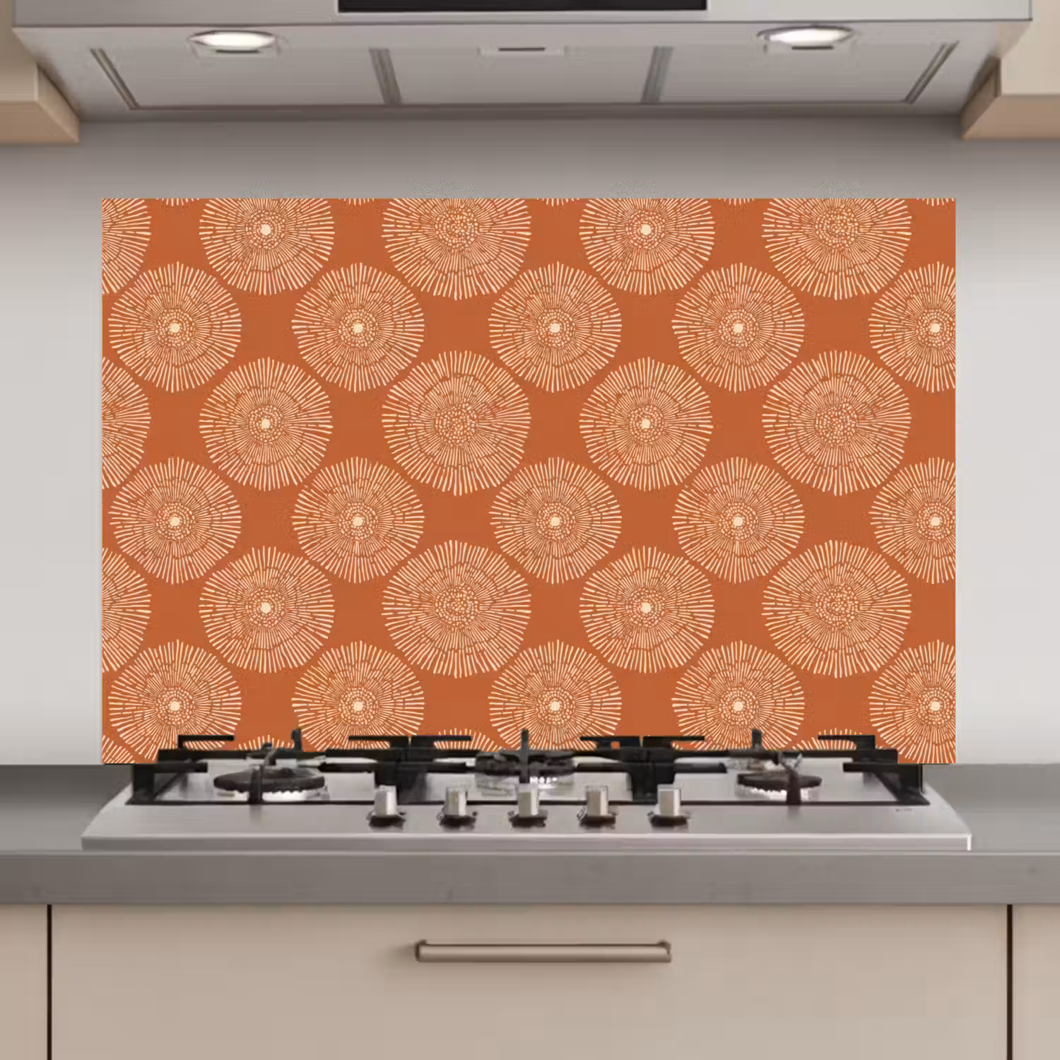 Cirkels - Grafisch - Patroon - Terracotta keuken achterwand spatscherm klein 900 -3d_website