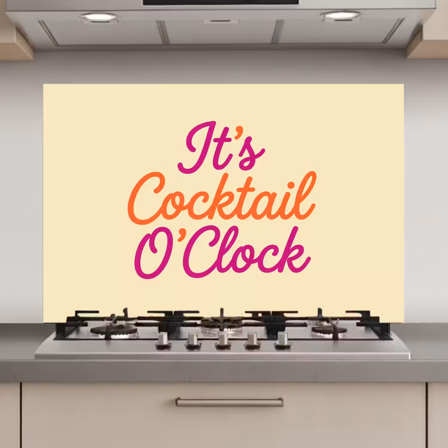 Cocktail O'Clock - Geel - Retro keuken achterwand spatscherm klein -3d_website