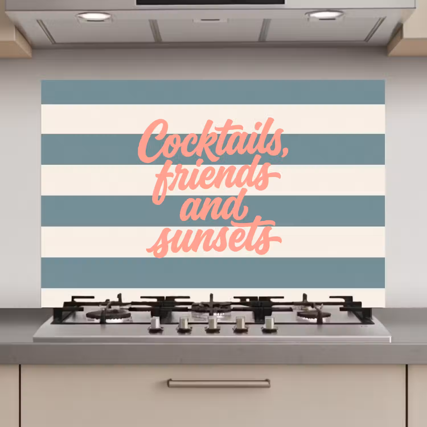 Cocktails - Strepen - Blauw - Koraal keuken achterwand spatscherm klein -3d_website