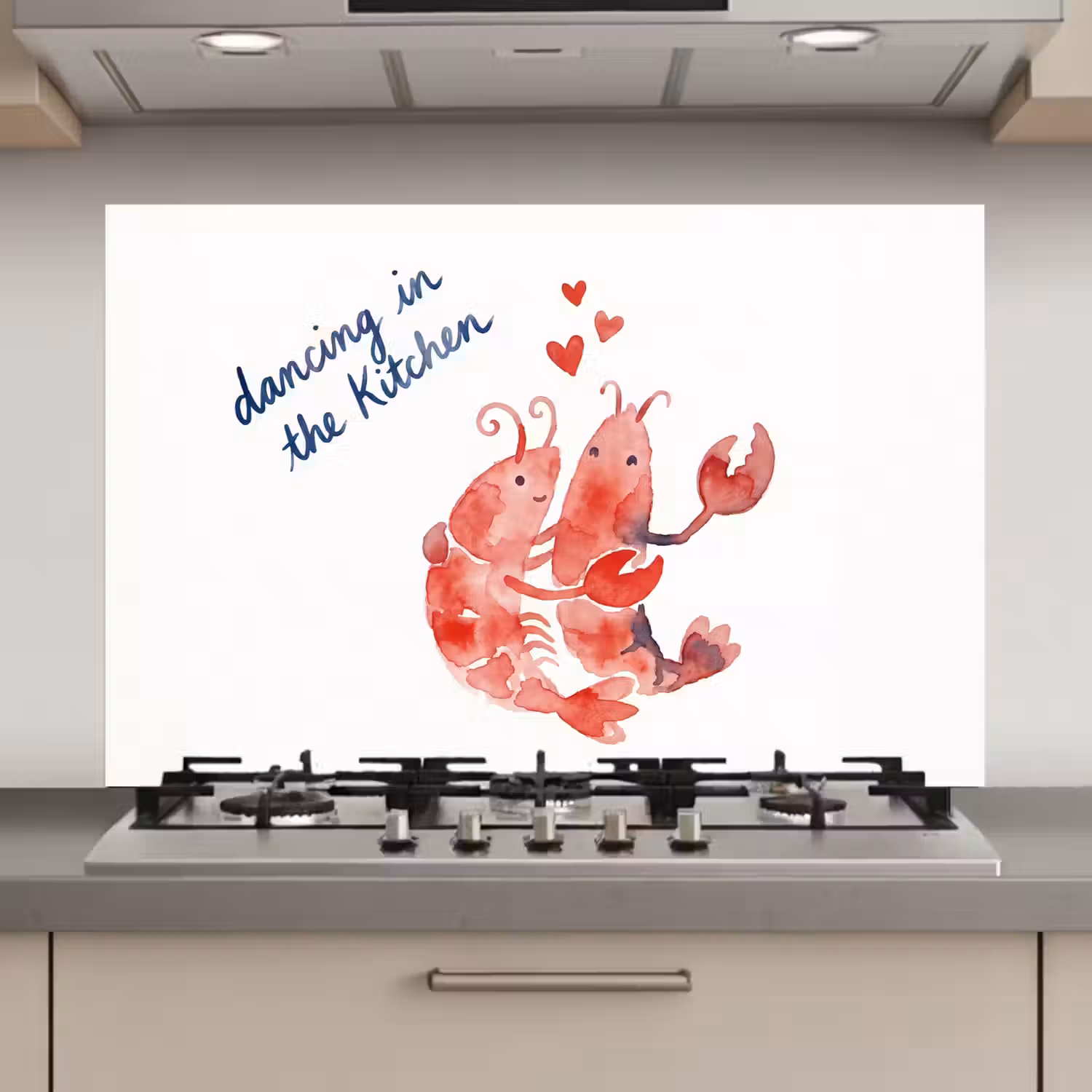 Dier - Dans - Liefde - Waterverf - Rood keuken achterwand spatscherm klein -3d_website