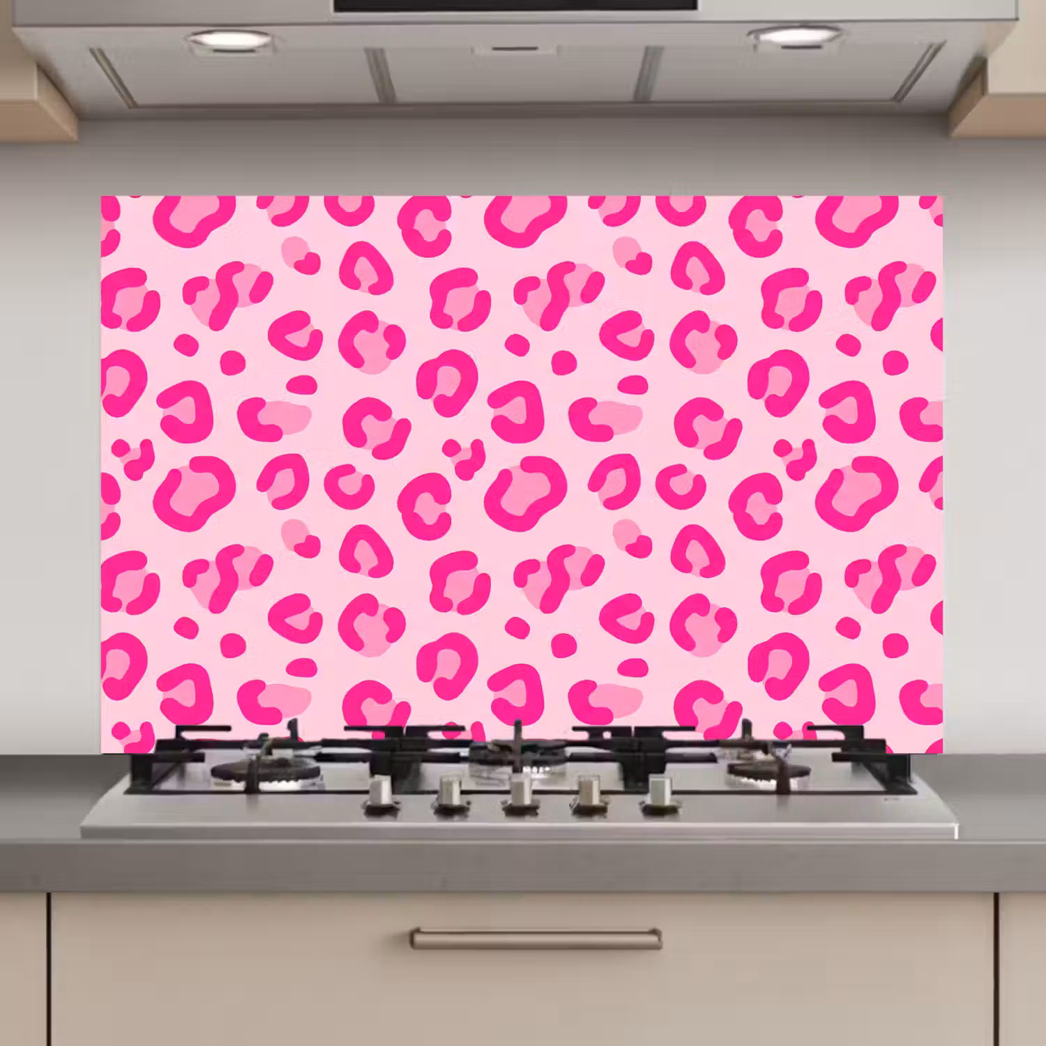Dierenprint - Patroon - Abstract - Modern - Roze keuken achterwand spatscherm klein -3d_website