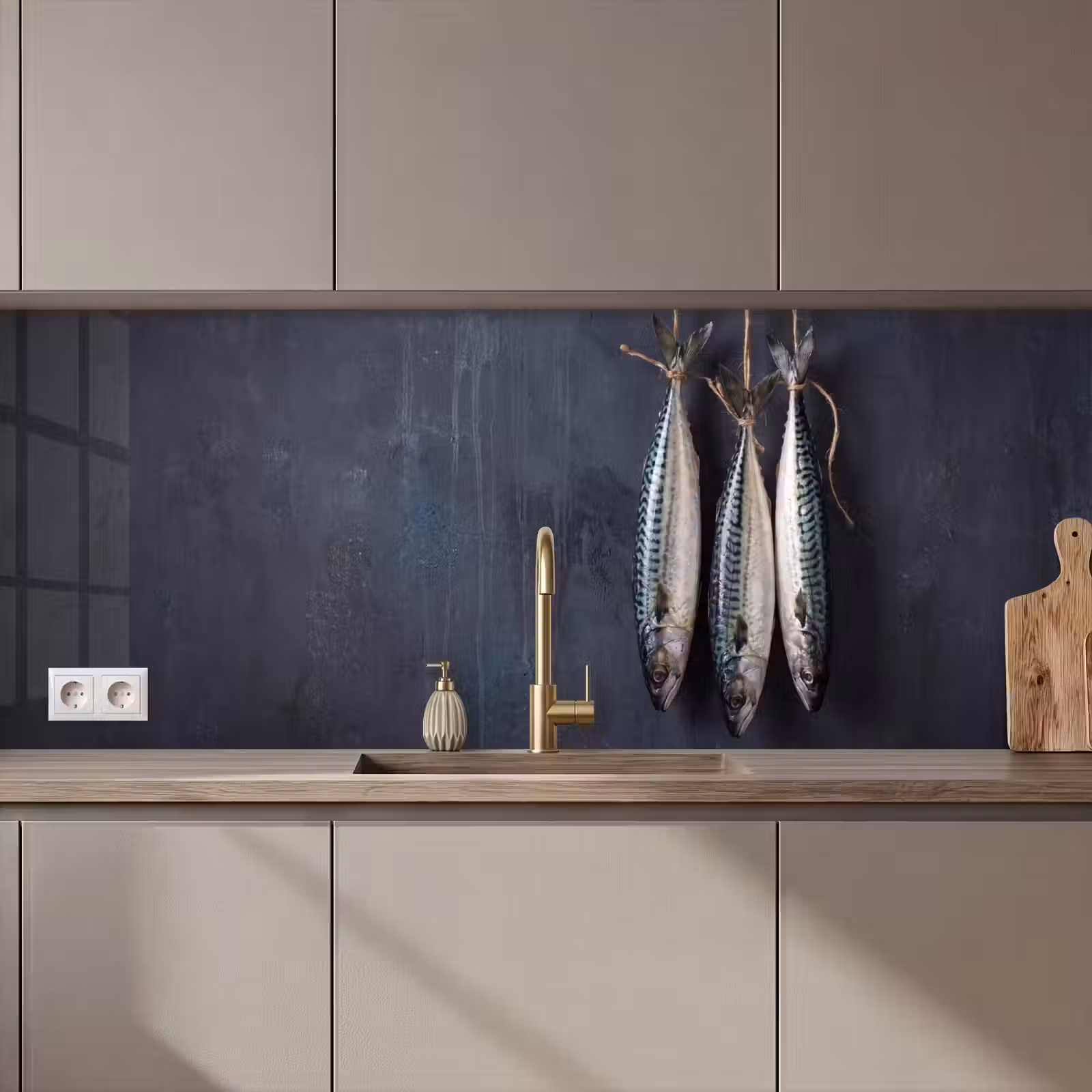 Keuken achterwand - Drie vissen - Touw - Drie vissen - Touw keuken achterwand 2 middel zz_3dshopping
