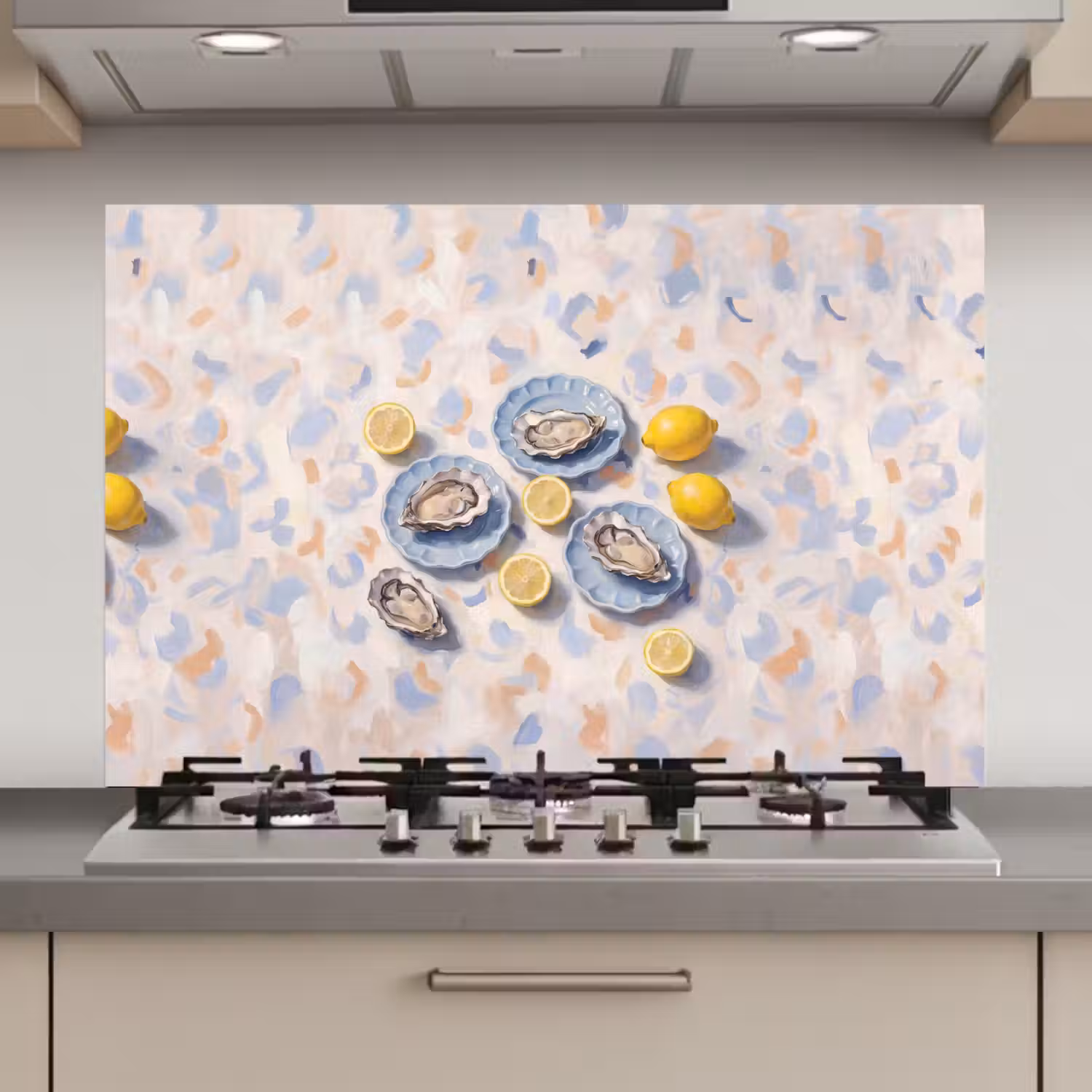 Eten - Oesters - Citroenen - Modern - Geel keuken achterwand spatscherm klein -3d_website