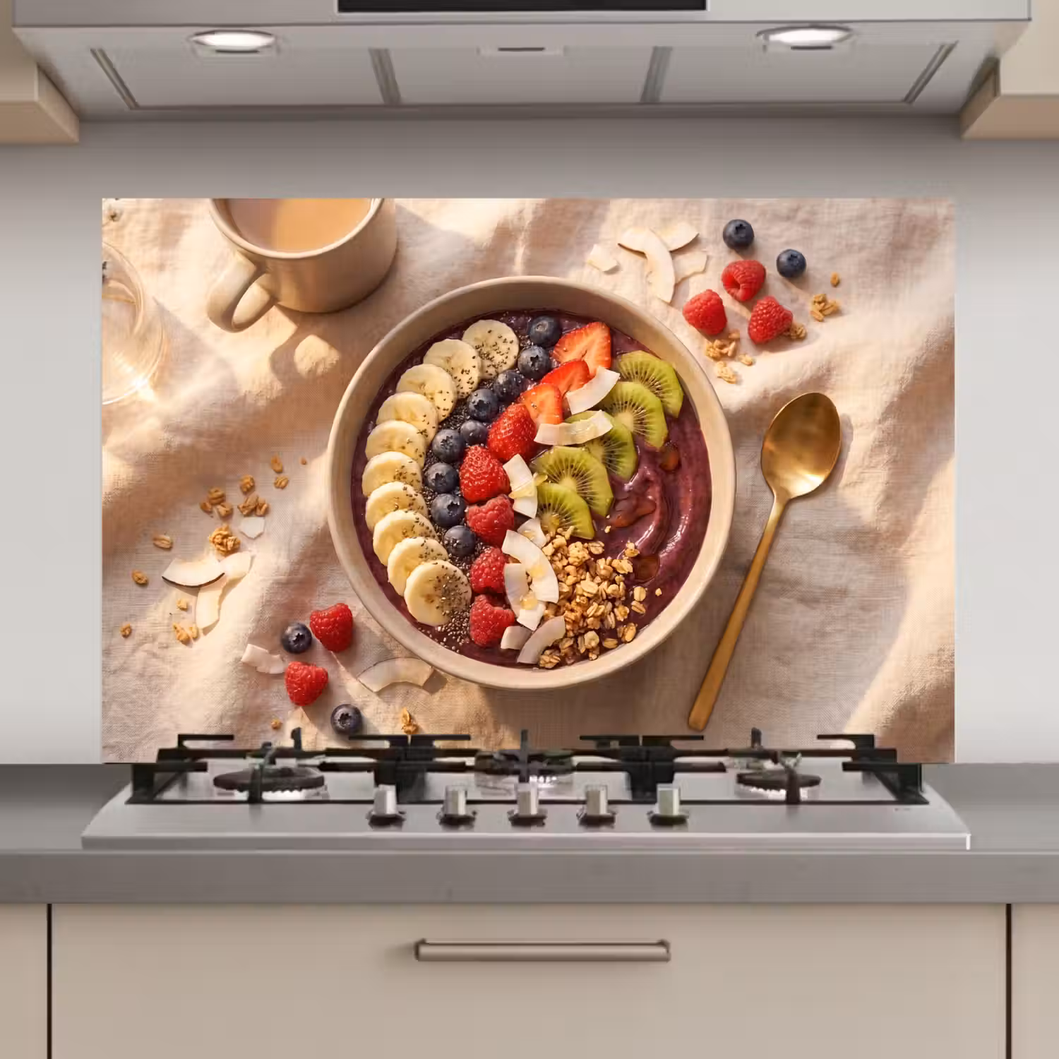 Eten - Ontbijtkom - Fruit - Gezond - Kleurrijk keuken achterwand spatscherm klein -3d_website