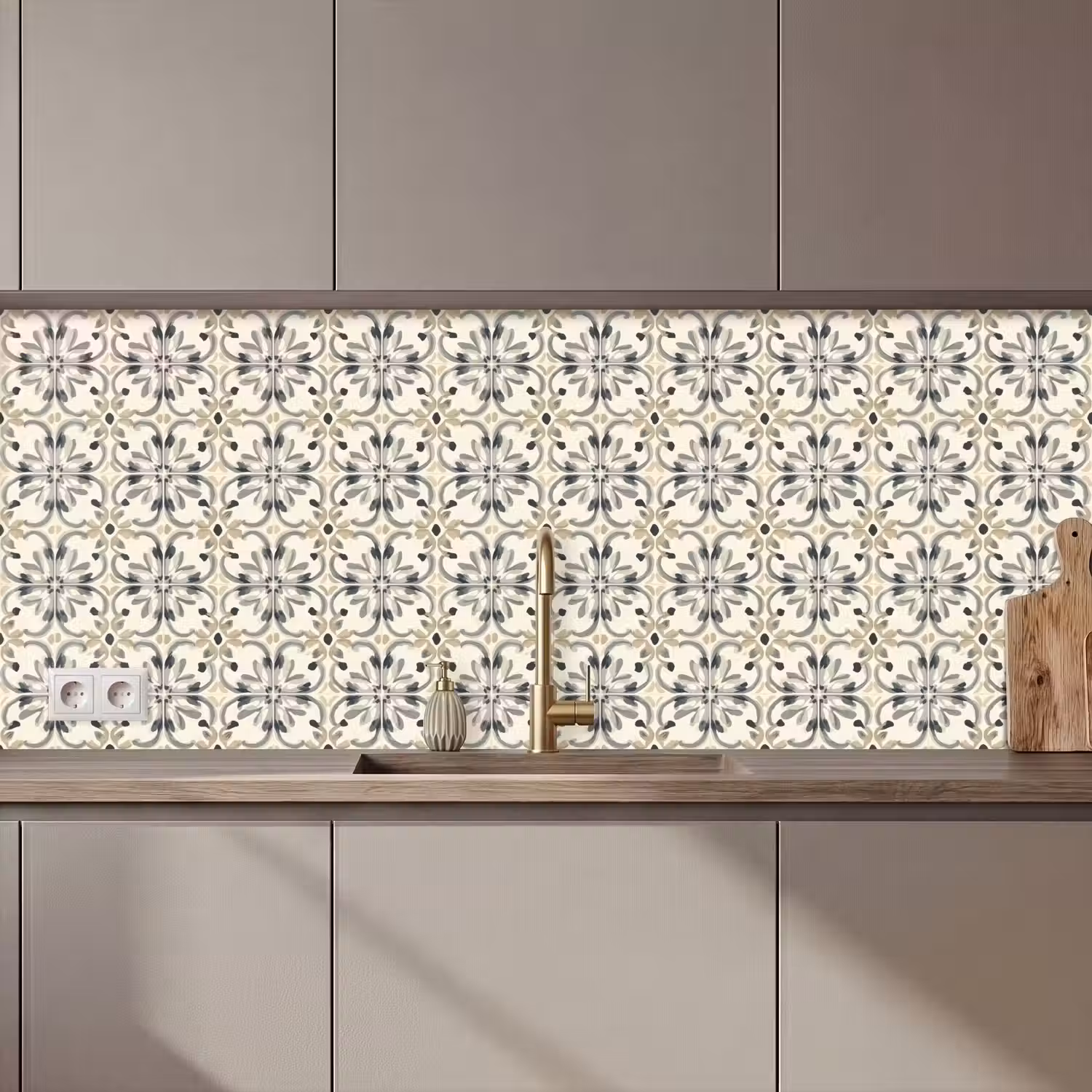 Floraal - Patroon - Kleurrijk keuken achterwand 2 middel 871 zz_3dshopping