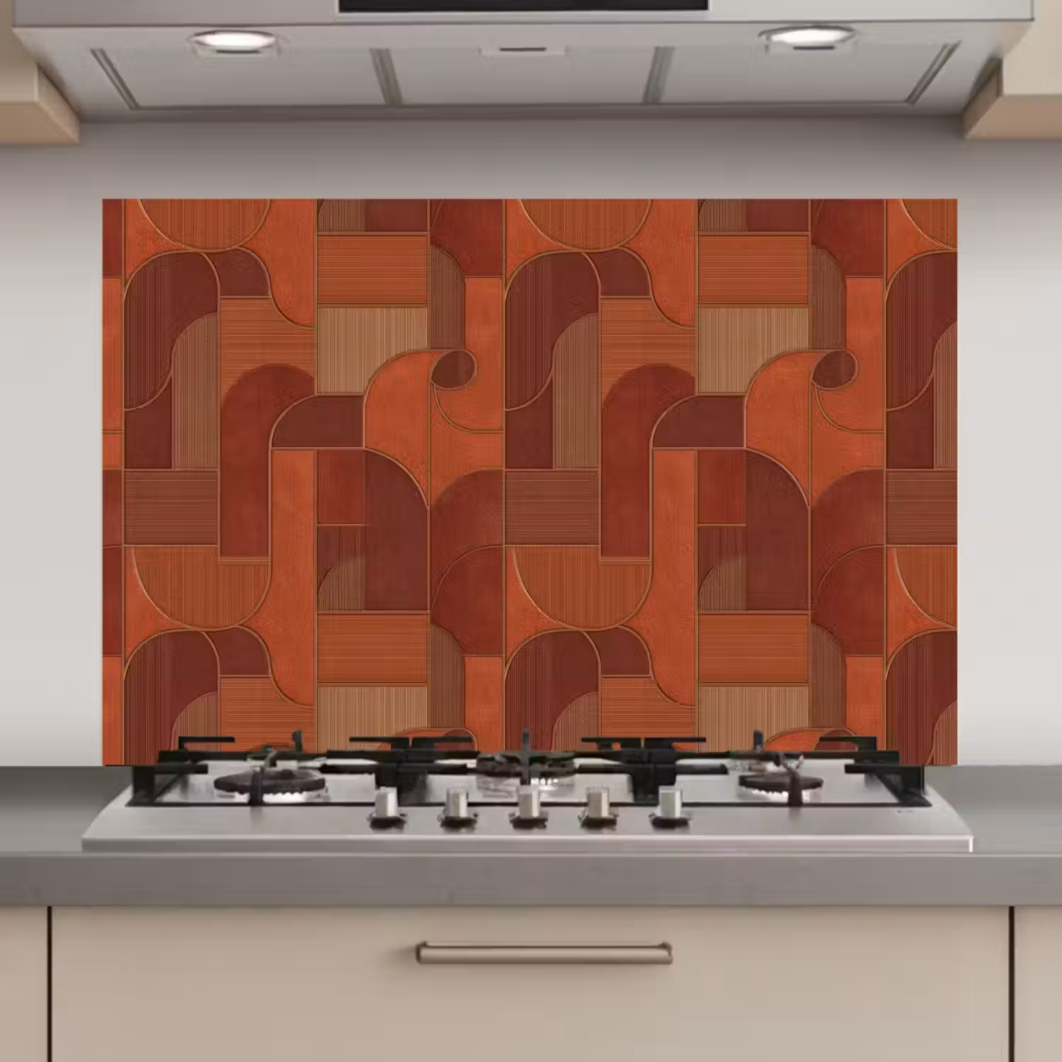 Geometrisch - Abstract - Textuur - Bruin keuken achterwand spatscherm klein 900 -3d_website