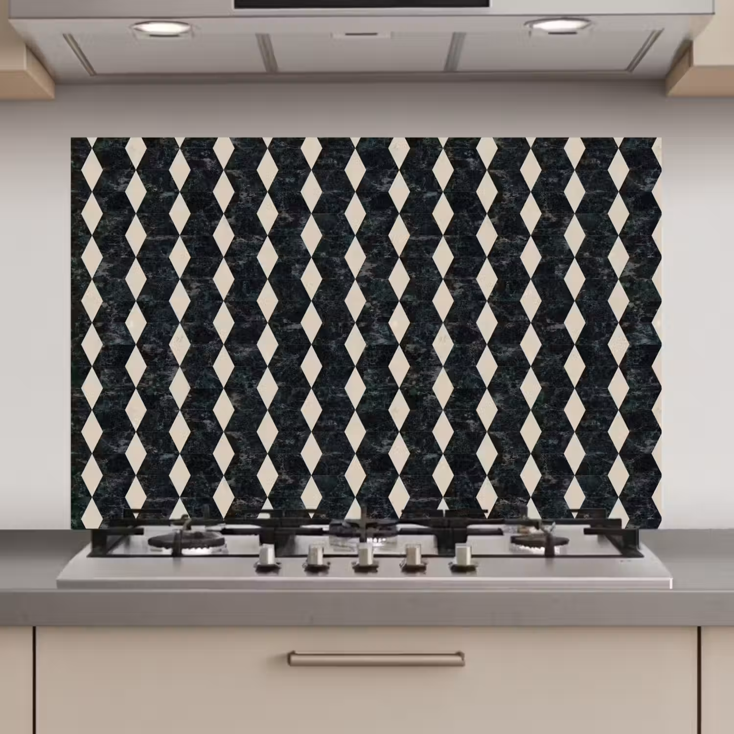 Geometrisch - Patroon - Marmer - Groen keuken achterwand spatscherm klein 900 -3d_website