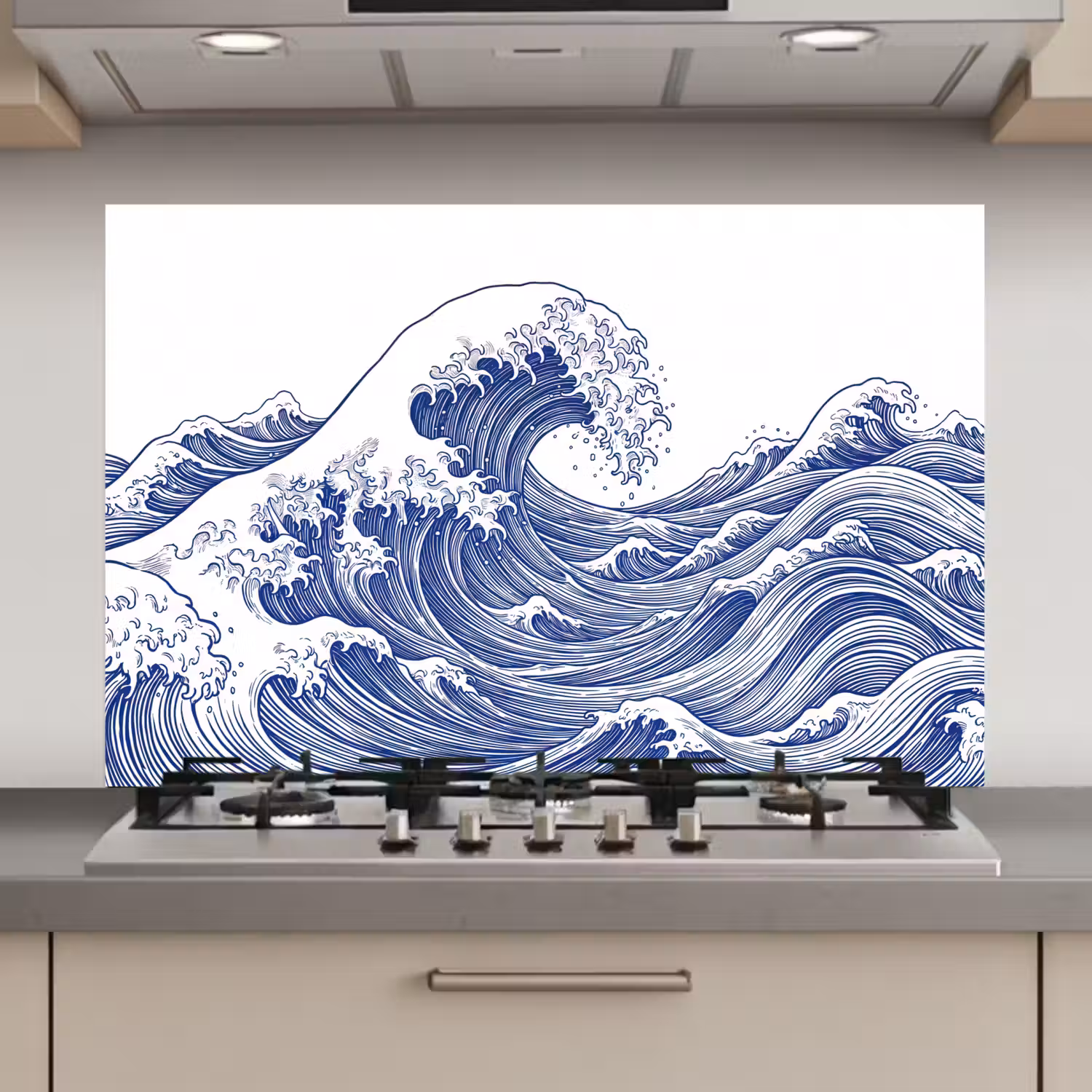 Golf - Japans - Zee - Illustratie - Blauw keuken achterwand spatscherm klein -3d_website