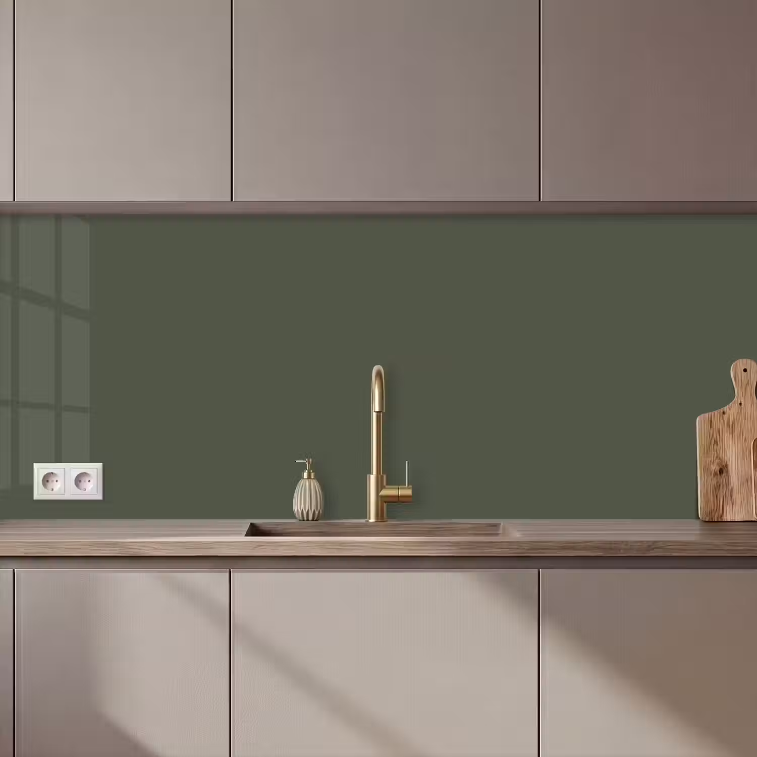 Groen - Effen kleur - Olijfgroen keuken achterwand 2 middel 871 zz_3dshopping