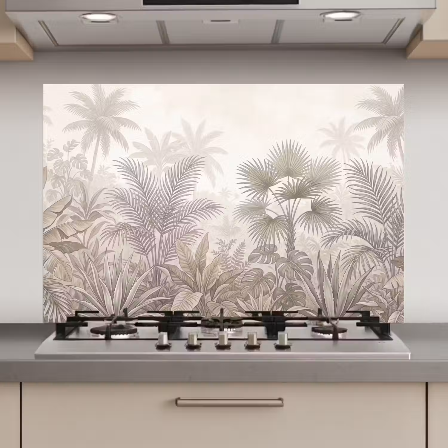 Jungle - Tropisch - Natuur -Vintage - Beige keuken achterwand 2 middel zz_3dshopping