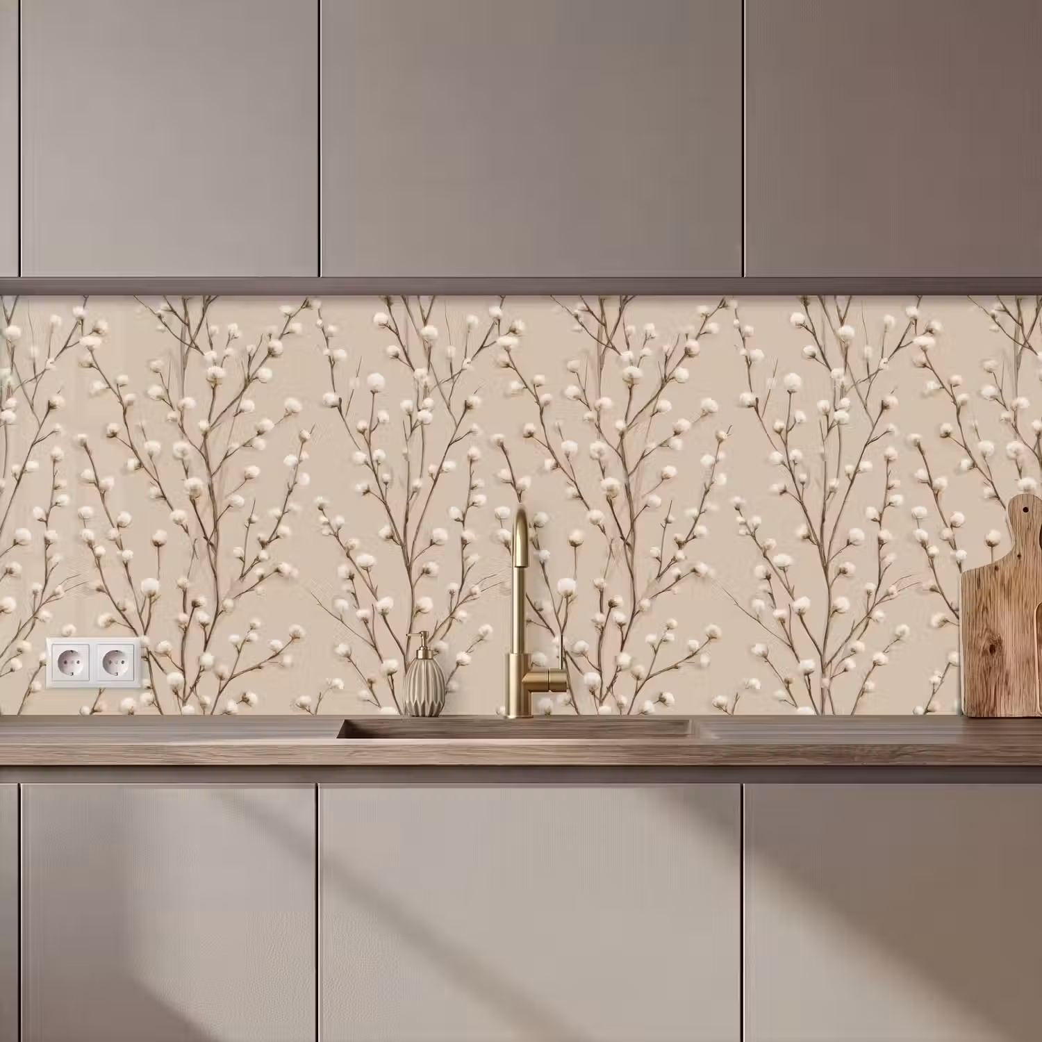 Katoen - Natuur - Taupe keuken achterwand 2 middel 871 zz_3dshopping