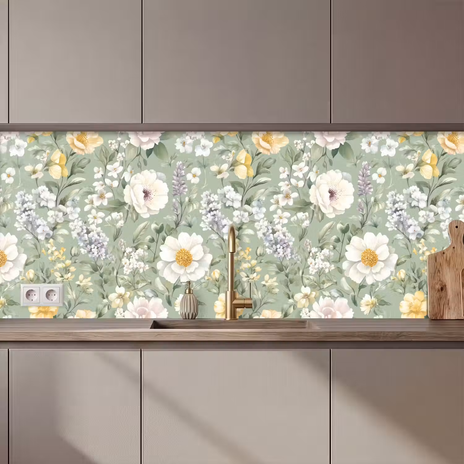Klassiek - Bloemenpatroon - Kleurrijk keuken achterwand 2 middel 871 zz_3dshopping