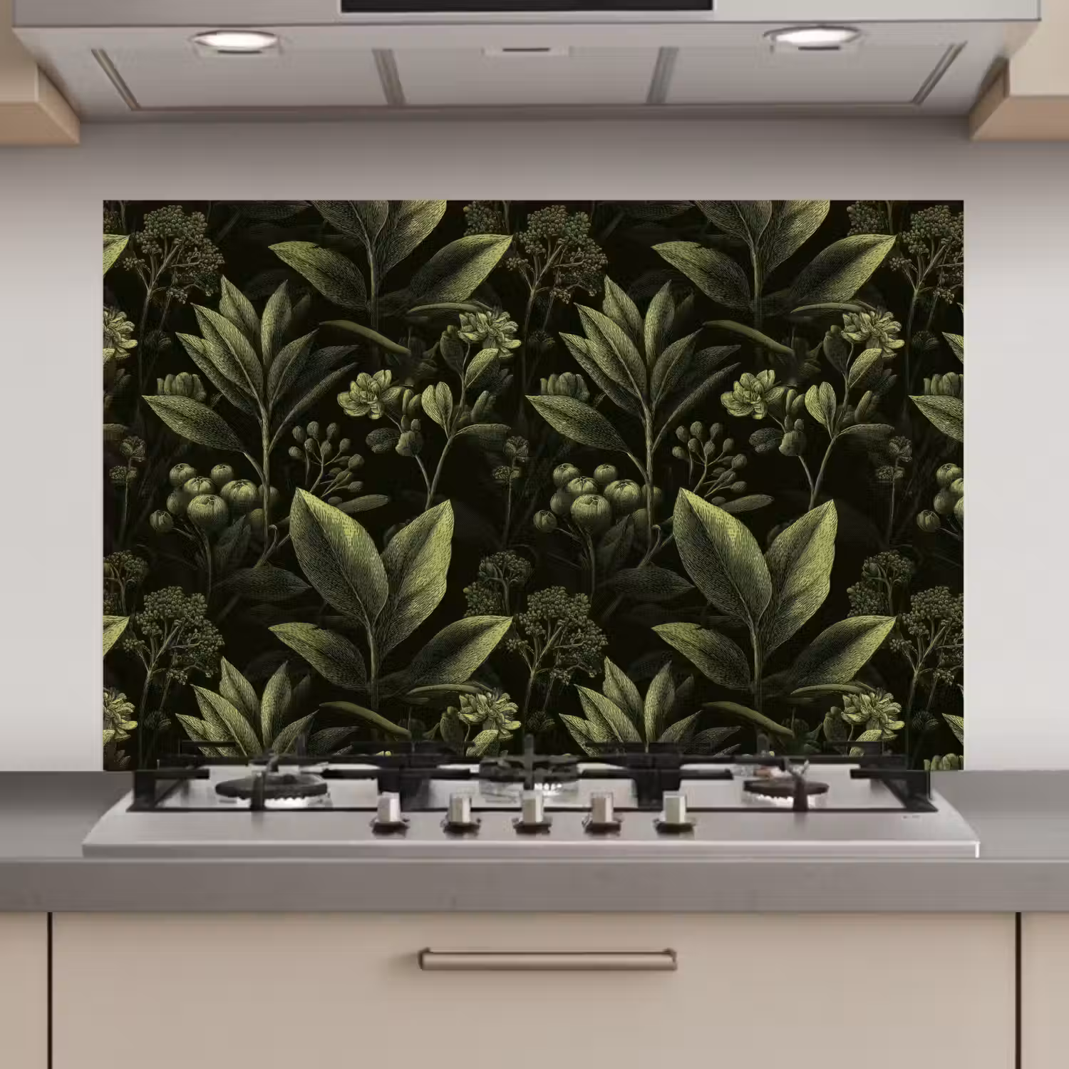 Klassiek - Donker - Botanisch - Planten keuken achterwand spatscherm klein 900 -3d_website