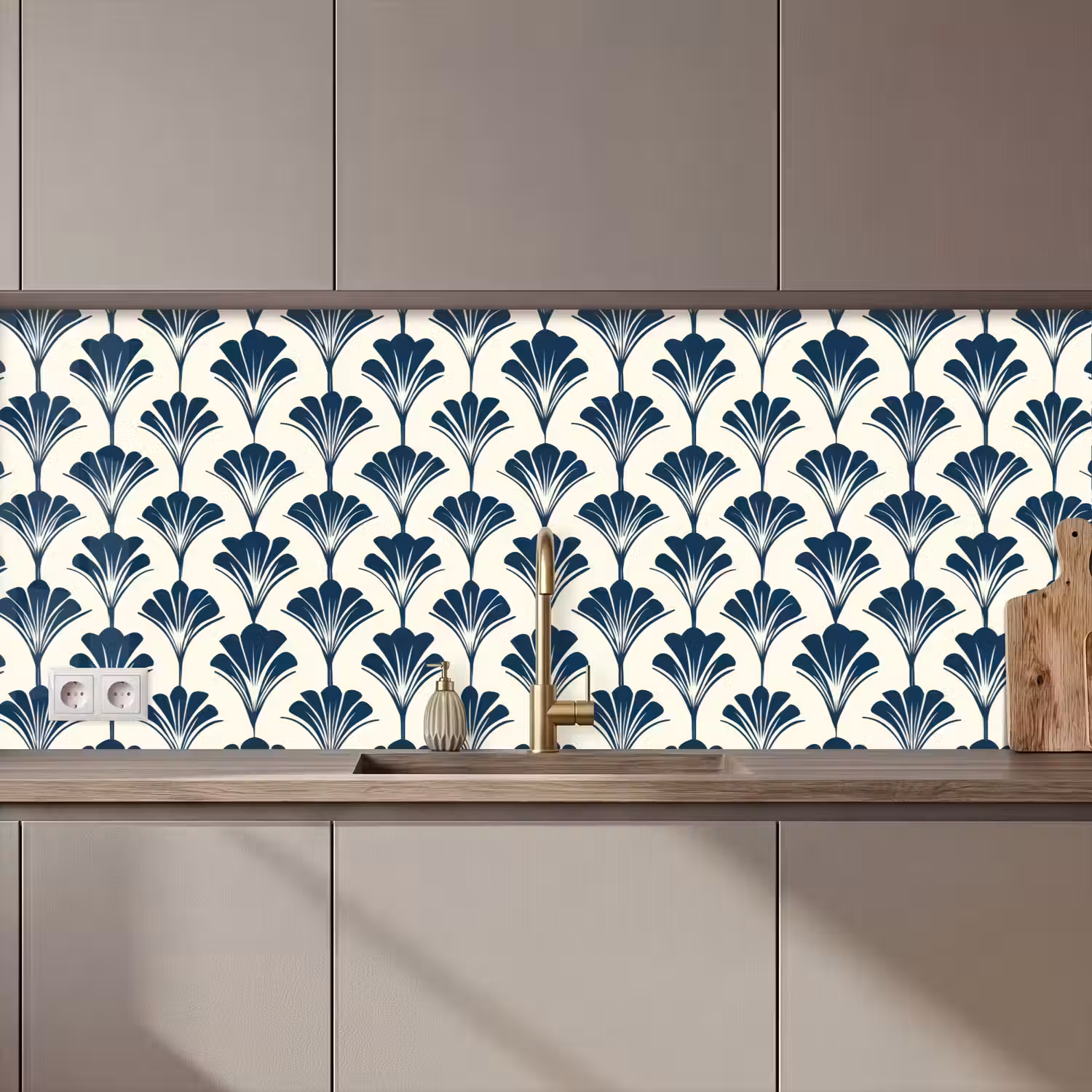 Klassiek - Motief - Blauw keuken achterwand 2 middel 871 zz_3dshopping