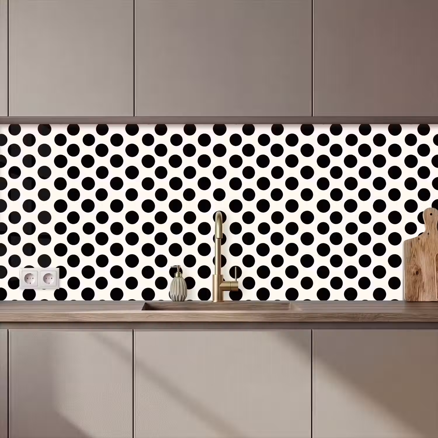 Klassiek - Stippen - Zwart keuken achterwand 2 middel 871 zz_3dshopping