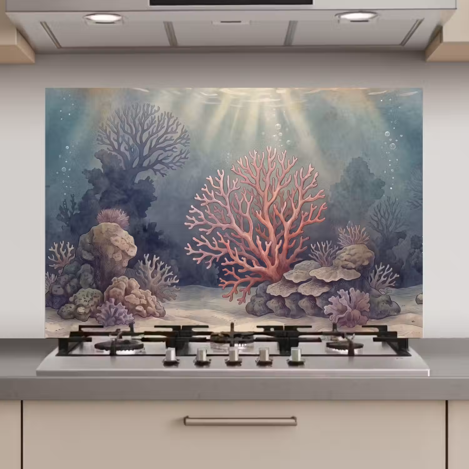 Koraal - Onderwater - Natuur - Roze keuken achterwand spatscherm klein -3d_website