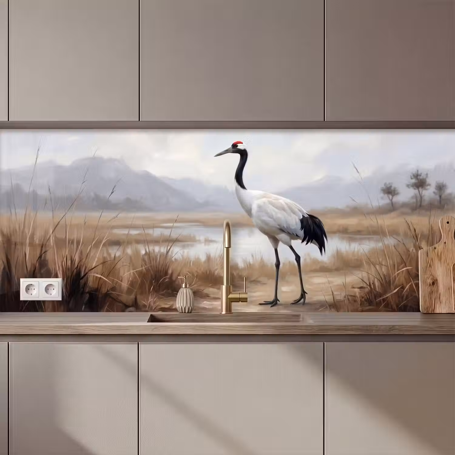 Kraanvogel - Natuur - Realistisch keuken achterwand 2 middel zz_3dshopping