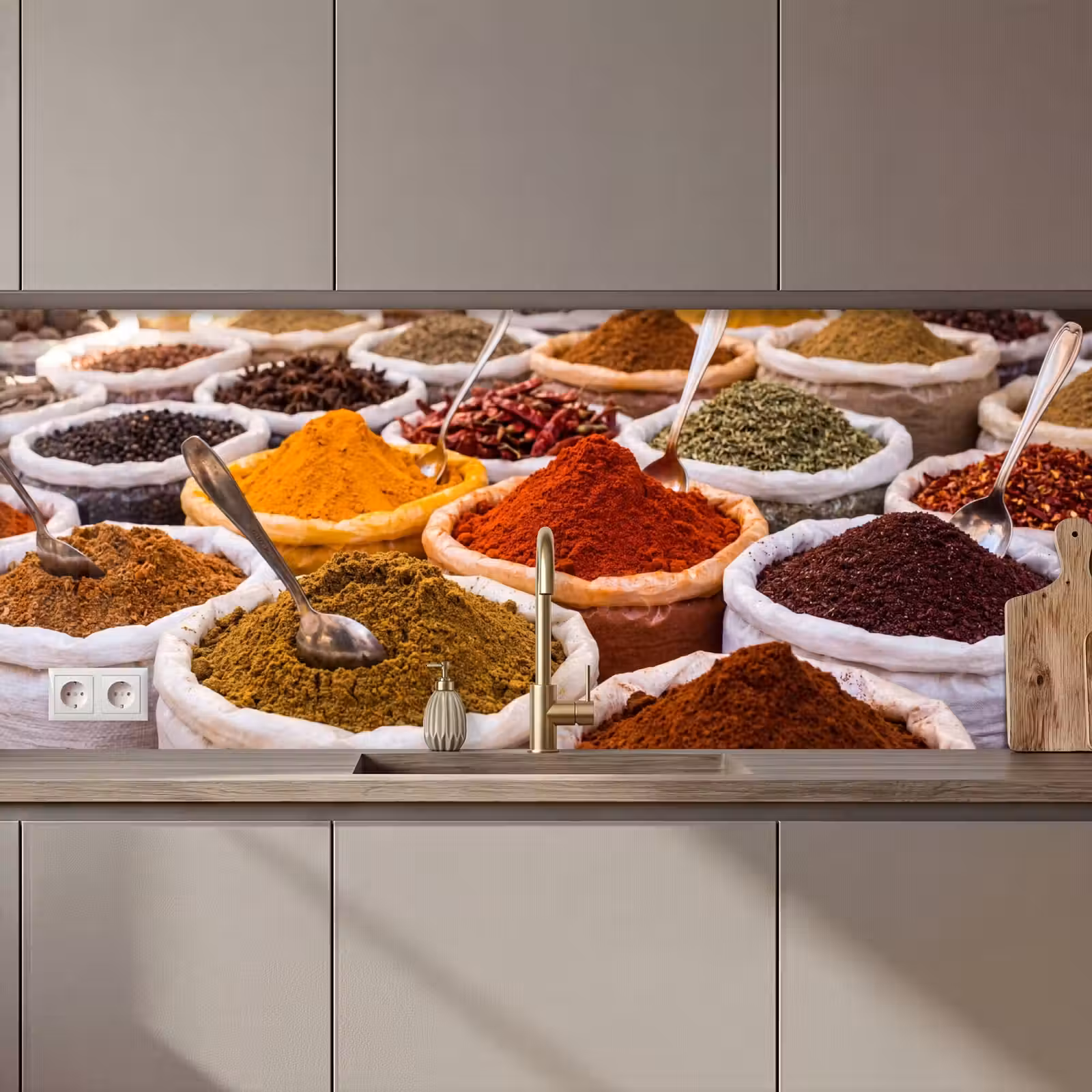 Keuken achterwand - Kruiden - Markt - Eten - Kruiden - Markt - Eten keuken achterwand 2 middel zz_3dshopping