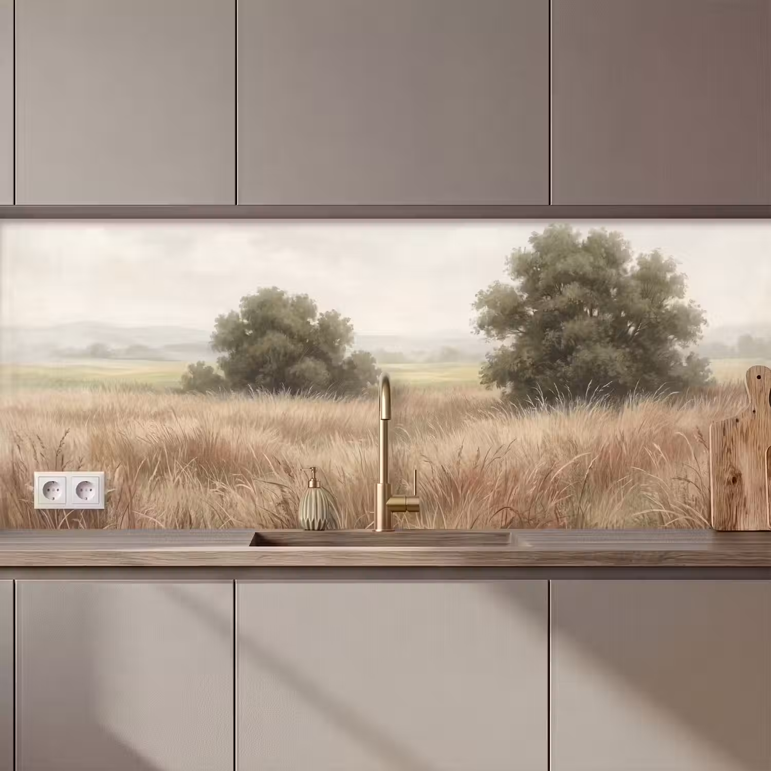Landschap - Minimalistisch - Beige keuken achterwand 2 middel zz_3dshopping