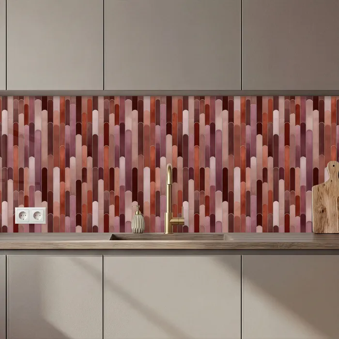 Langwerpig - Tegels - Rood - Koper keuken achterwand 2 middel 871 zz_3dshopping