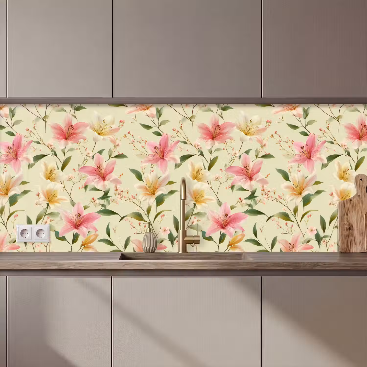Lelies - Sereen - Kleurrijk keuken achterwand 2 middel 871 zz_3dshopping