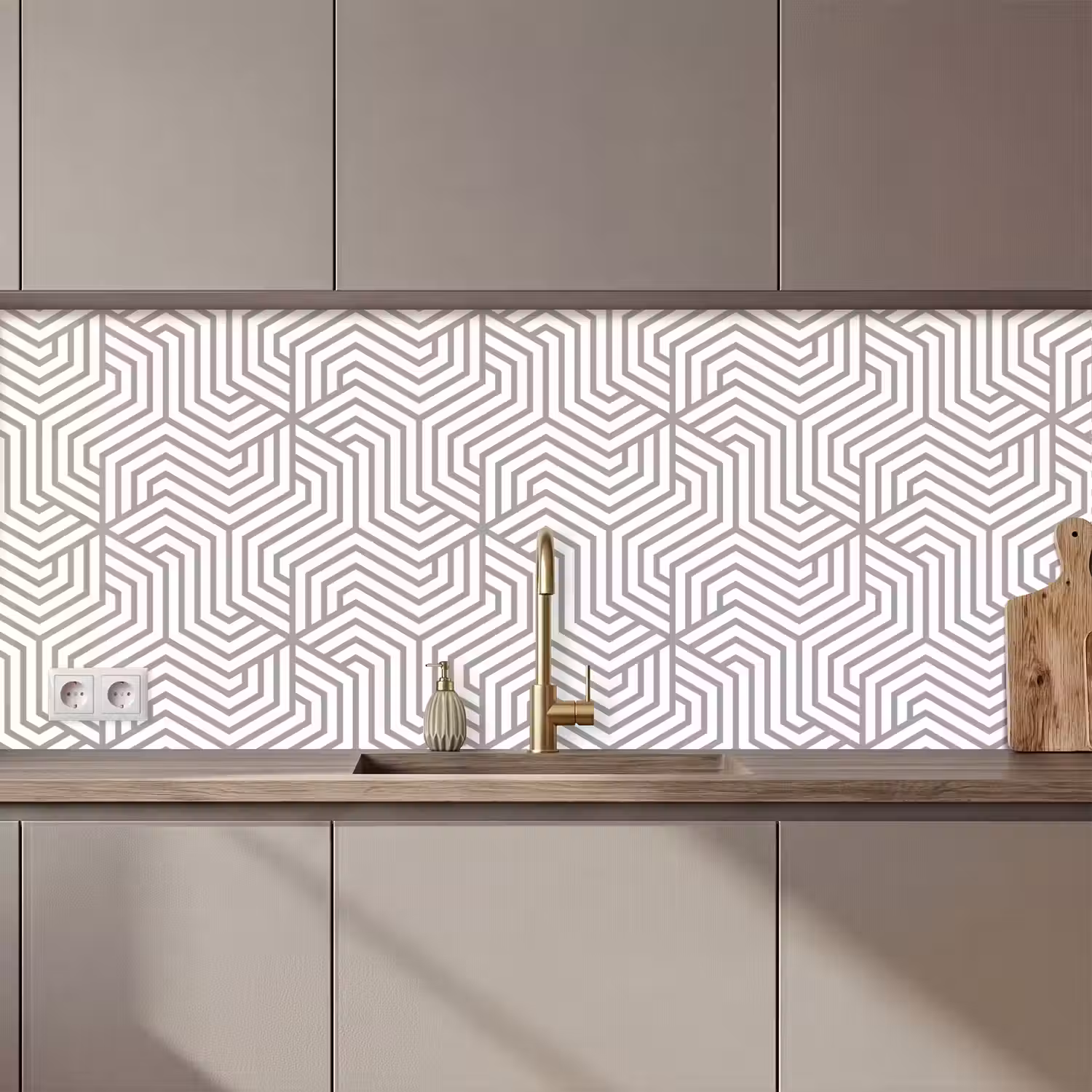 Lijn - Design - Geometrie - Patroon keuken achterwand 2 middel 871 zz_3dshopping
