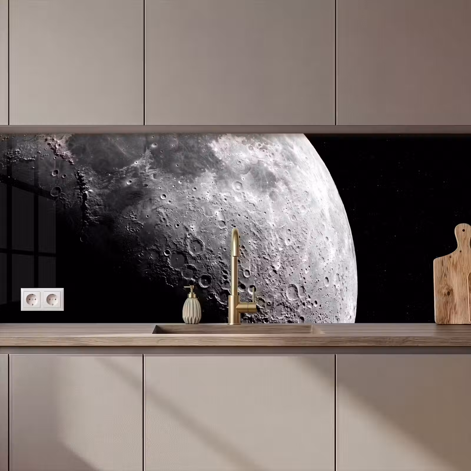 Keuken achterwand - Maan - Kraters - Ruimte - Maan - Kraters - Ruimte keuken achterwand 2 middel zz_3dshopping