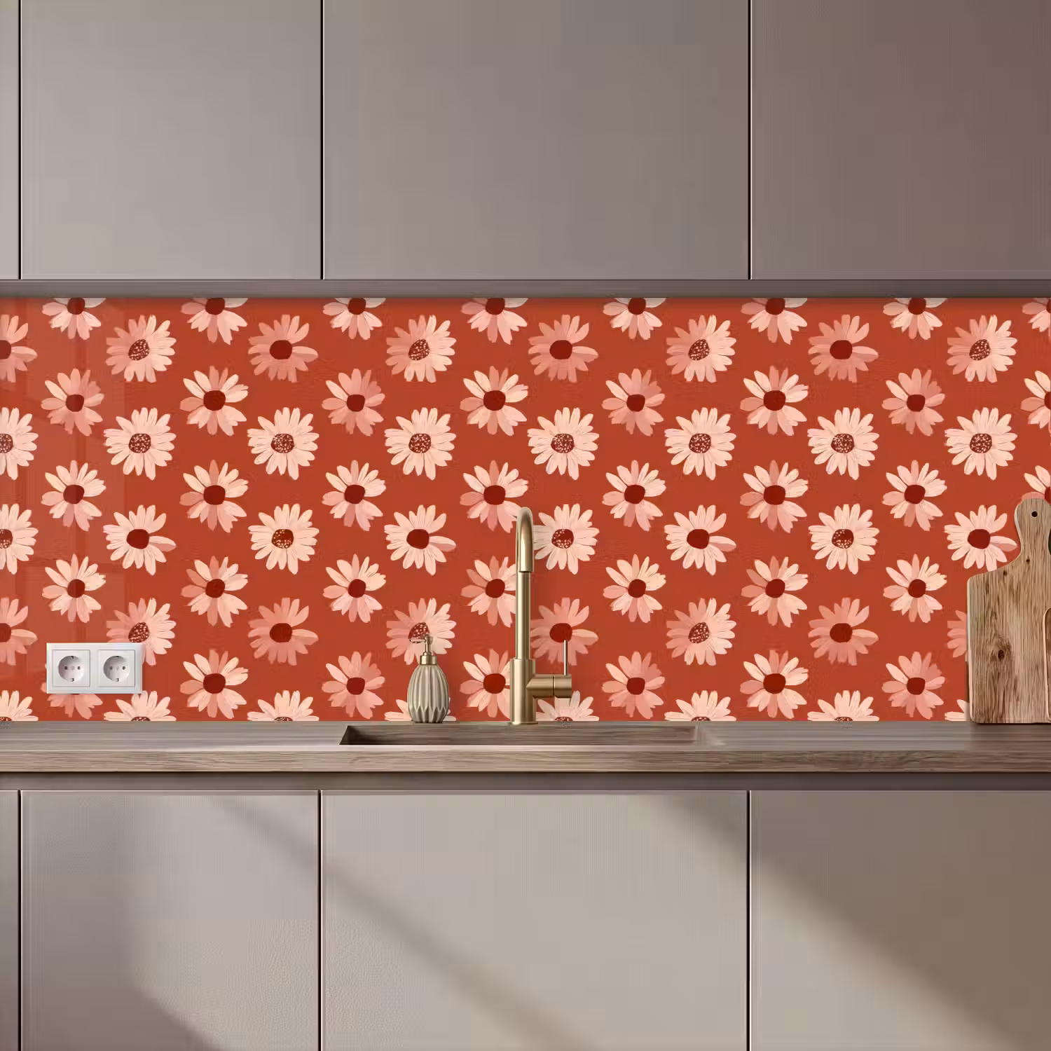 Madelief - Retro - Terracotta keuken achterwand 2 middel 871 zz_3dshopping