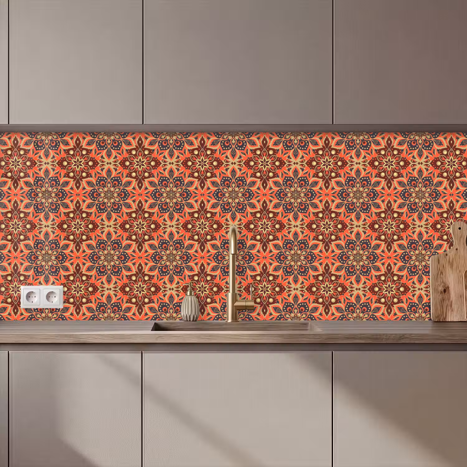 Mandala - Bloemen - Patroon - Retro keuken achterwand 2 middel 871 zz_3dshopping