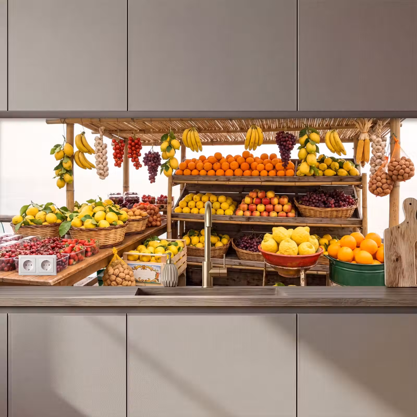 Keuken achterwand - Marktkraam - Fruit - Vers - Marktkraam - Fruit - Vers keuken achterwand 2 middel zz_3dshopping