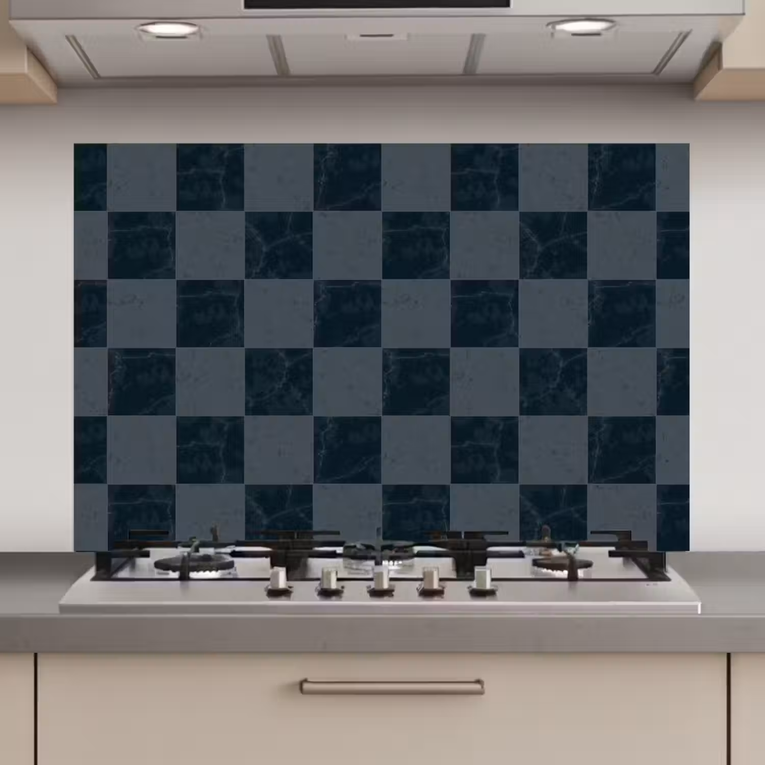 Marmer - Patroon - Antraciet keuken achterwand spatscherm klein 900 -3d_website