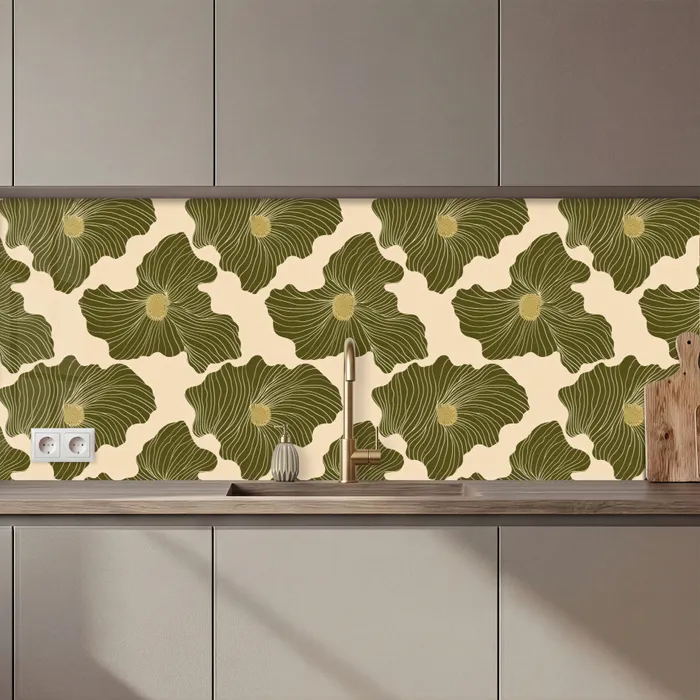 Modern - Abstract - Groen keuken achterwand 2 middel 871 zz_3dshopping
