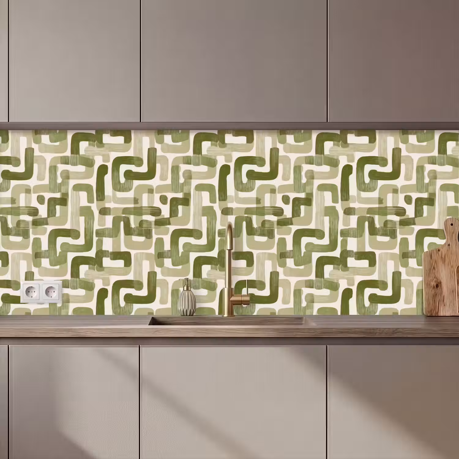 Modern - Grafisch - Groen keuken achterwand 2 middel 871 zz_3dshopping