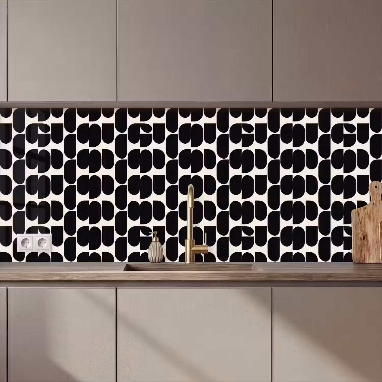 Modern - Patroon - Zwart keuken achterwand 2 middel 871 zz_3dshopping