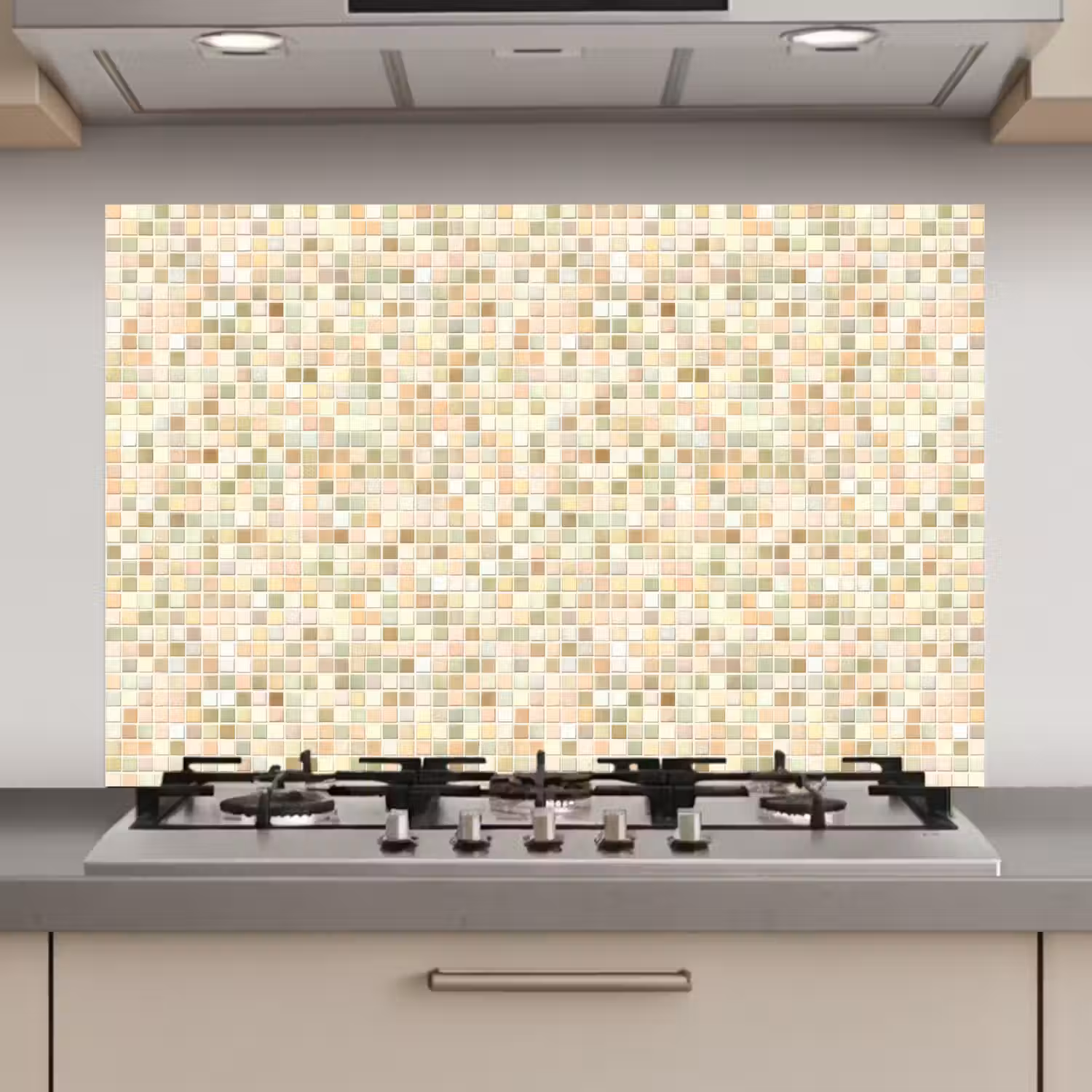 Mozaïek - Patroon - Beige keuken achterwand spatscherm klein 900 -3d_website