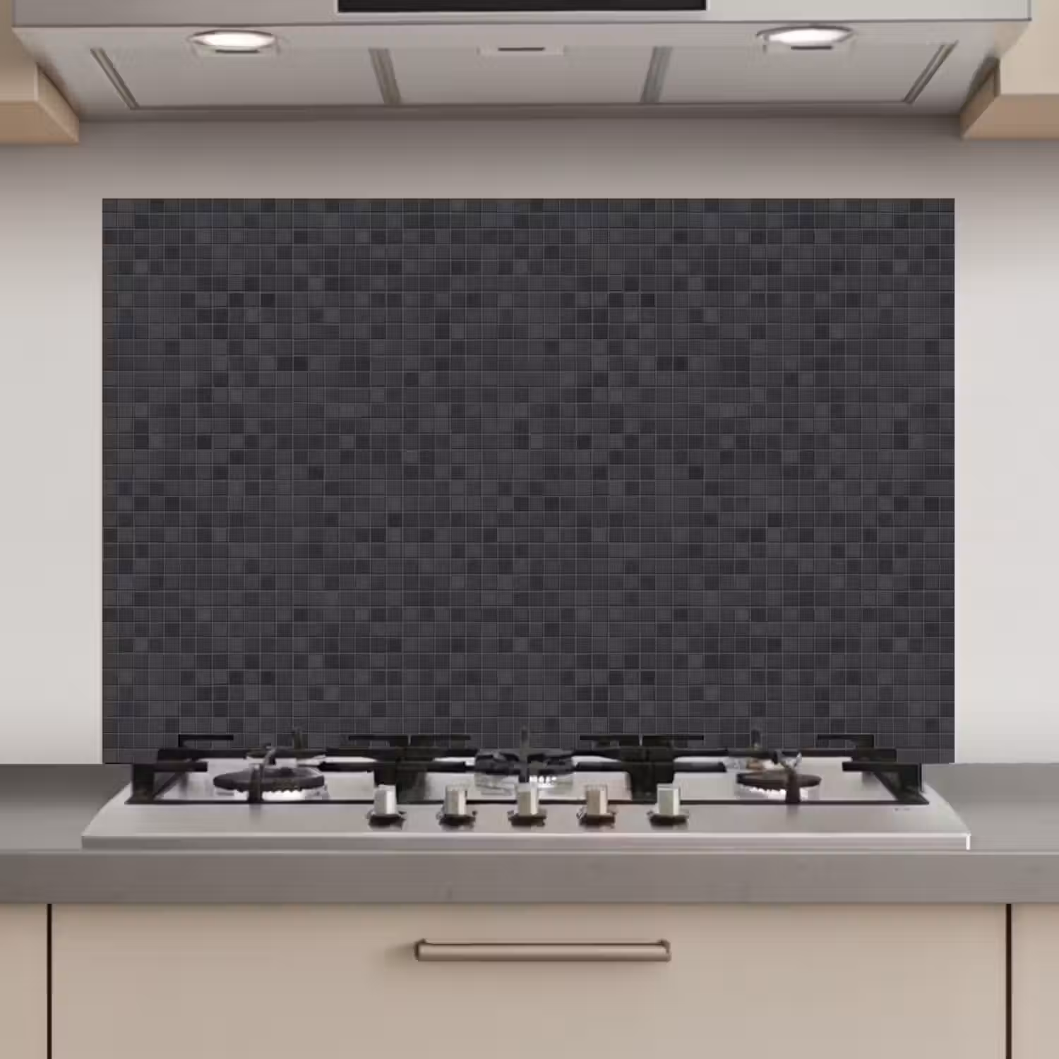 Mozaïek - Patroon - Zwart keuken achterwand spatscherm klein 900 -3d_website
