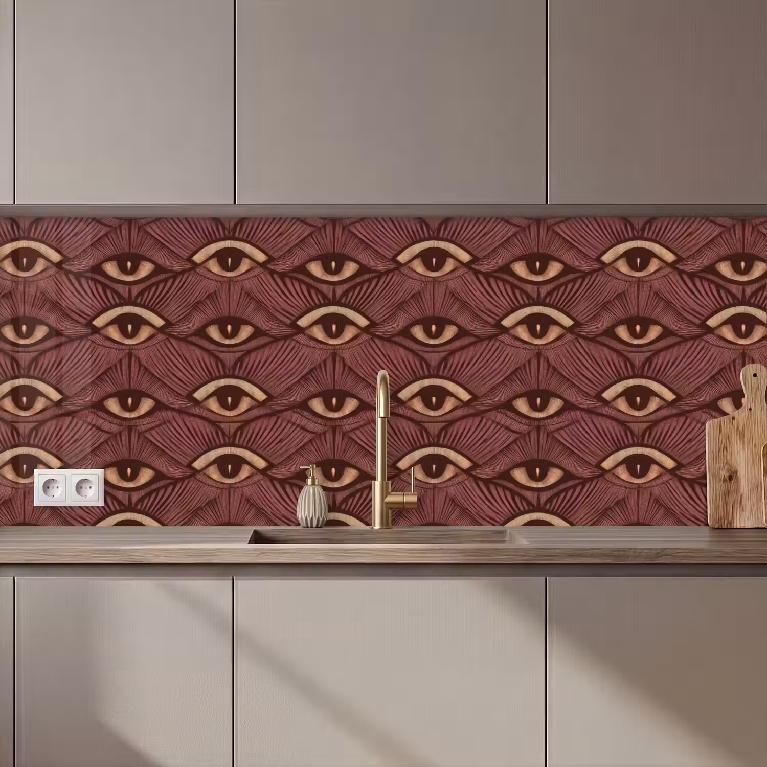 Mystiek - Ogen - Bruin keuken achterwand 2 middel 871 zz_3dshopping