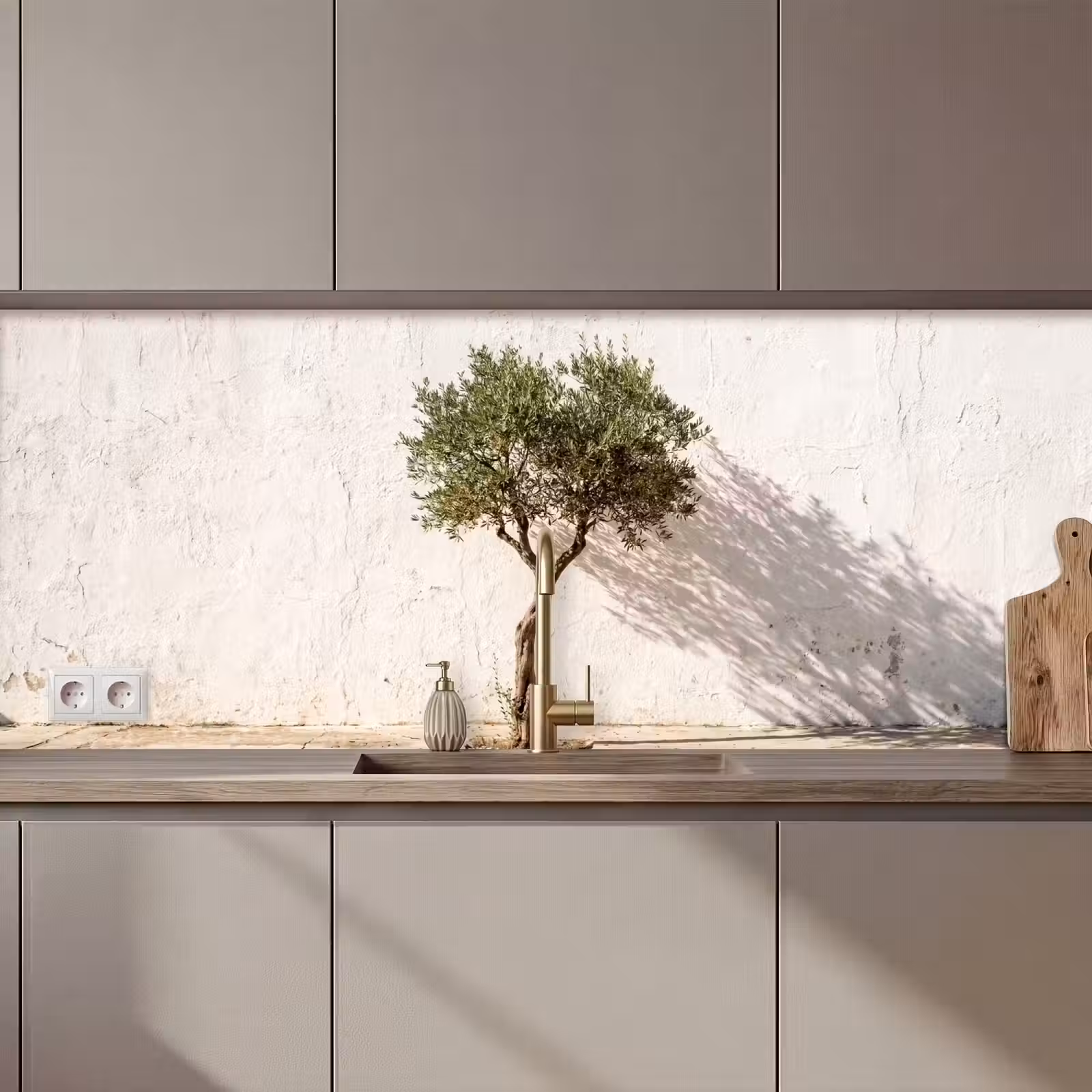Keuken achterwand - Olijfboom - muur - wit - Olijfboom - muur - wit keuken achterwand 2 middel zz_3dshopping