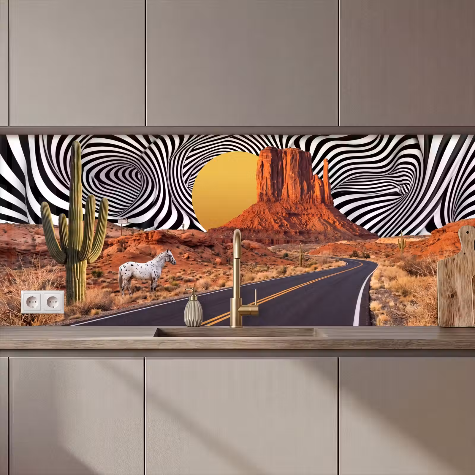 Keuken achterwand - Paard - Woestijn - Natuur - Paard - Woestijn - Natuur keuken achterwand 2 middel zz_3dshopping