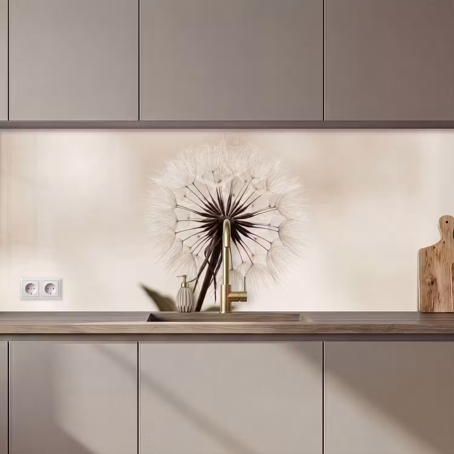 Paardenbloem - Minimalistisch - Wit keuken achterwand 2 middel zz_3dshopping