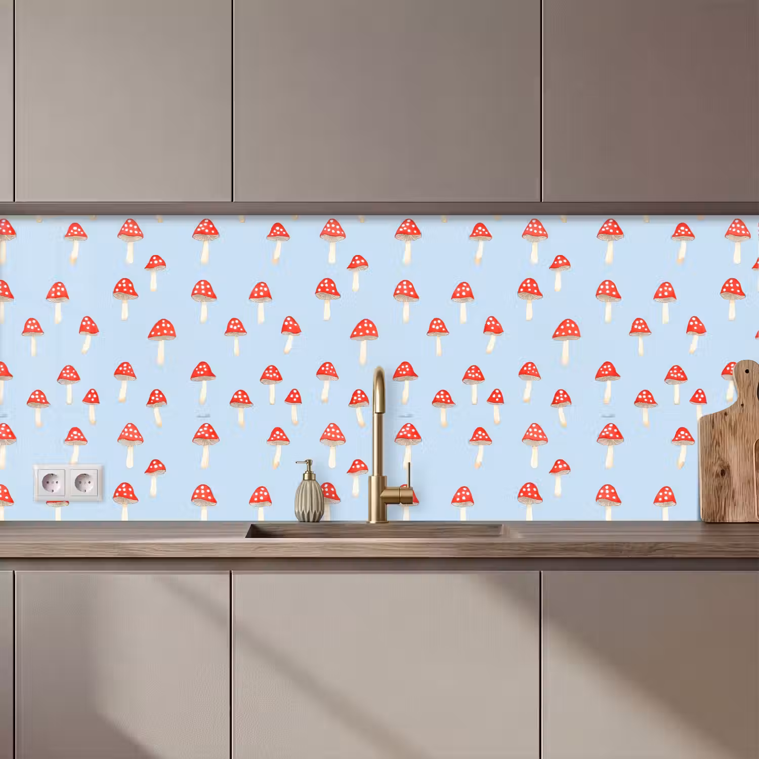 Paddenstoel -Sprookje - Blauw keuken achterwand 2 middel 871 zz_3dshopping