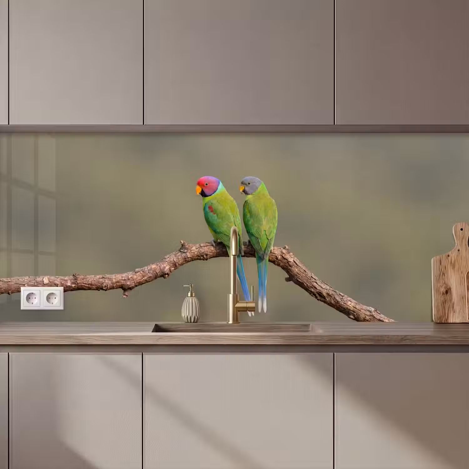Papagaai - Tak - Natuur - Kleurrijk keuken achterwand 2 middel zz_3dshopping