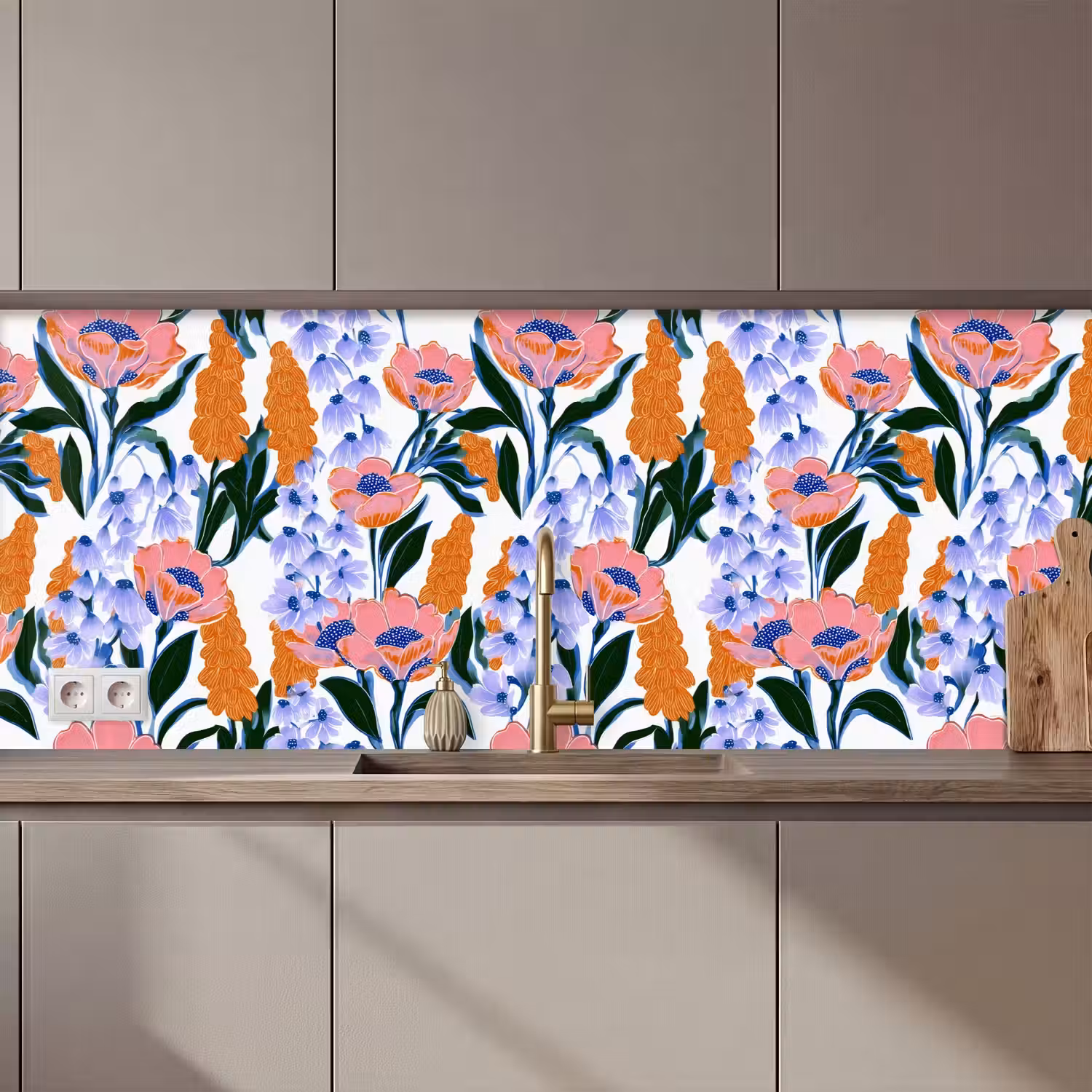 Patroon - Aquarel - Kleurrijk keuken achterwand 2 middel 871 zz_3dshopping