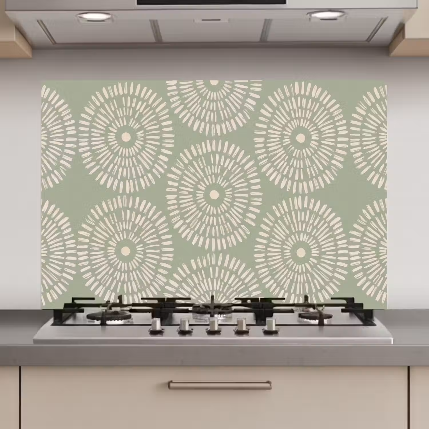 Patroon - Cirkels - Abstract - Modern - Groen keuken achterwand spatscherm klein -3d_website