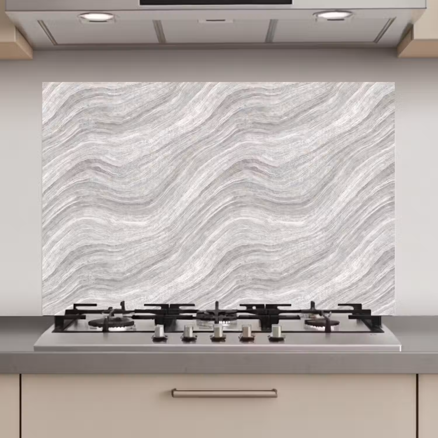 Patroon - Helder - Wit - Grijs keuken achterwand spatscherm klein 900 -3d_website