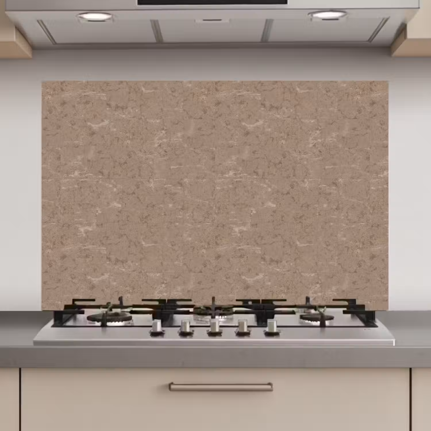Patroon - Kalksteen - Beige keuken achterwand spatscherm klein 900 -3d_website