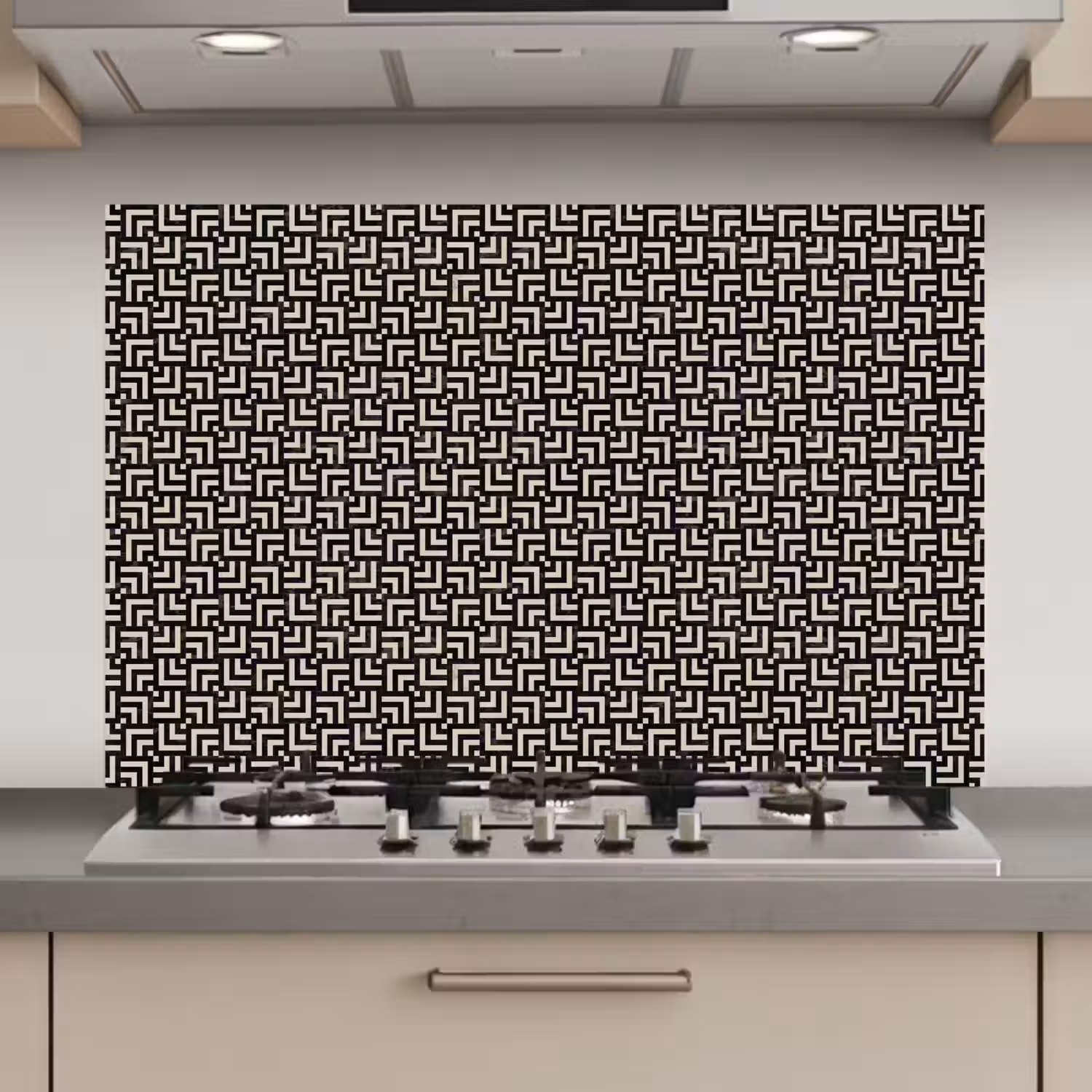 Patroon - Marmer - Zwart keuken achterwand spatscherm klein 900 -3d_website