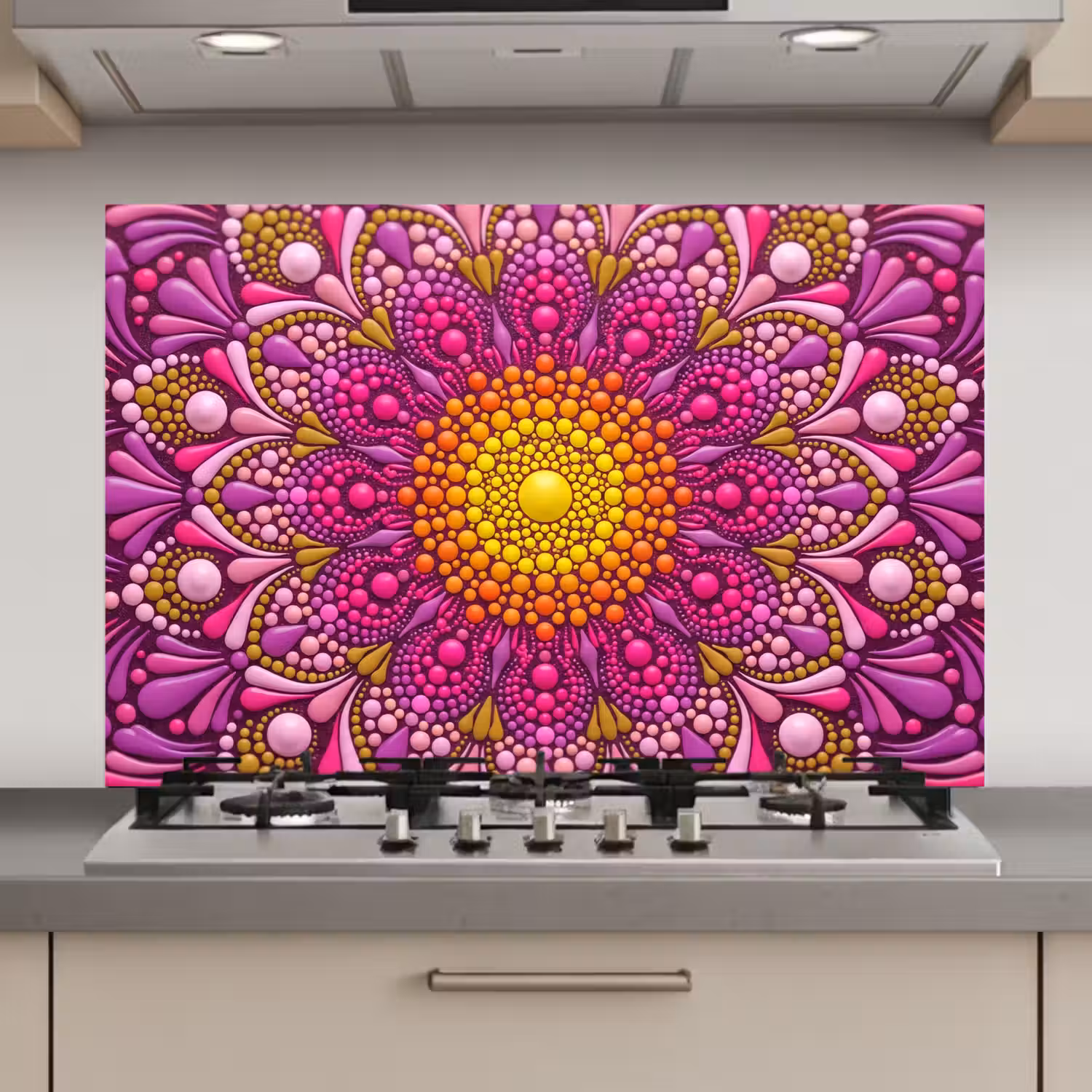 Patroon - Stippen - Abstract - Kleurrijk keuken achterwand spatscherm klein -3d_website